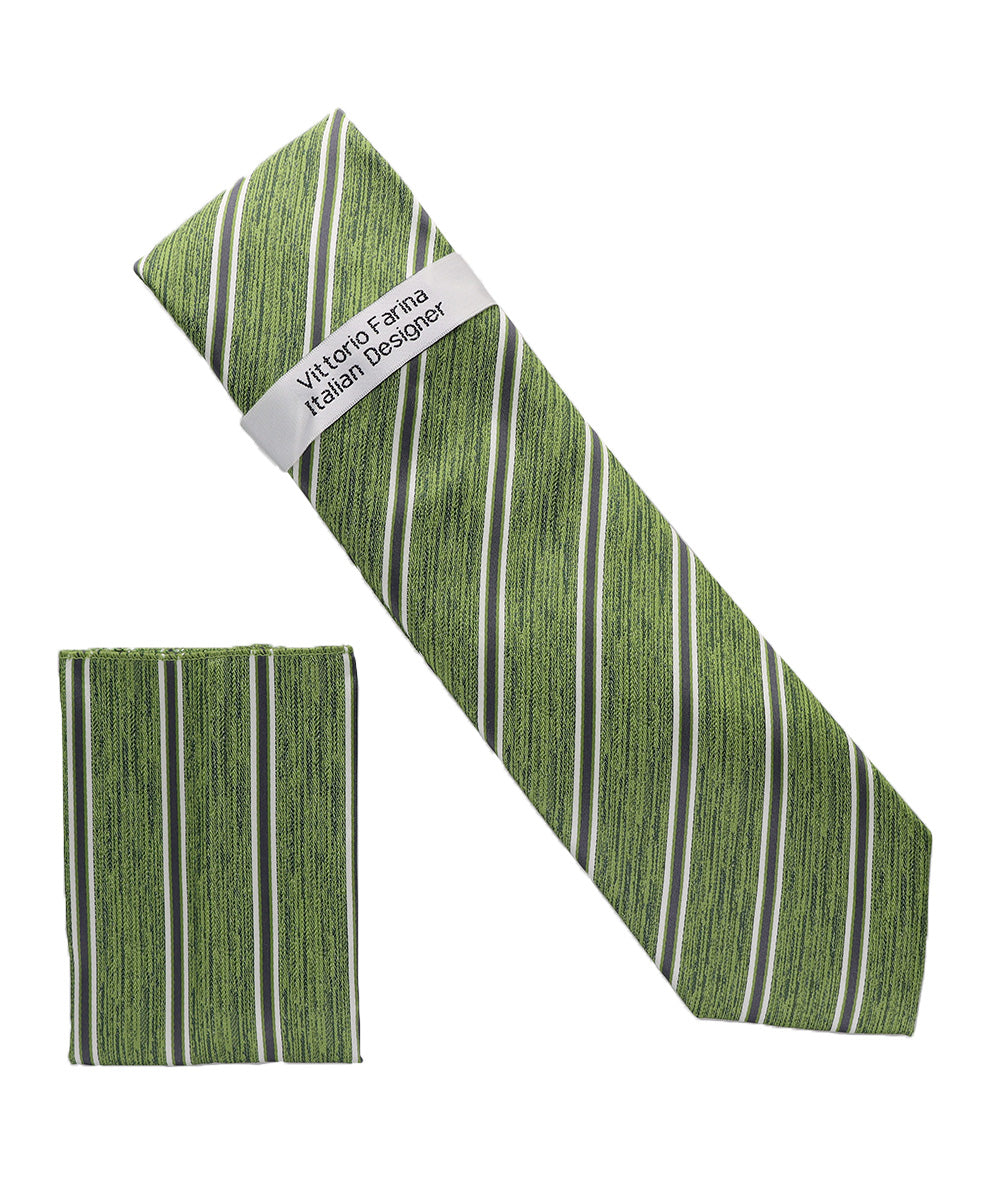 Vittorio Farina Men's Geometric Design Necktie & Pocket Square