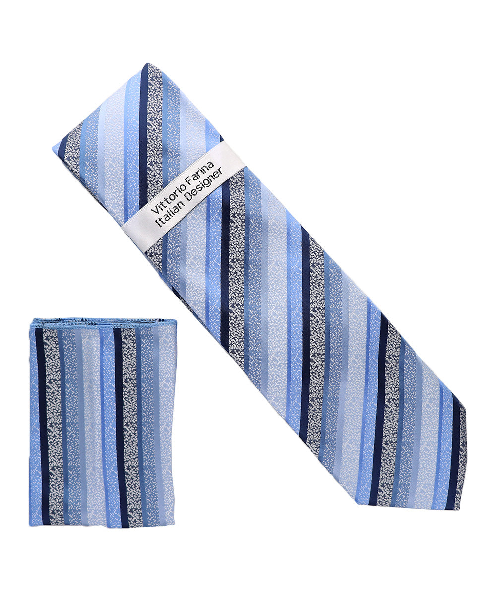 Vittorio Farina Men's Geometric Design Necktie & Pocket Square