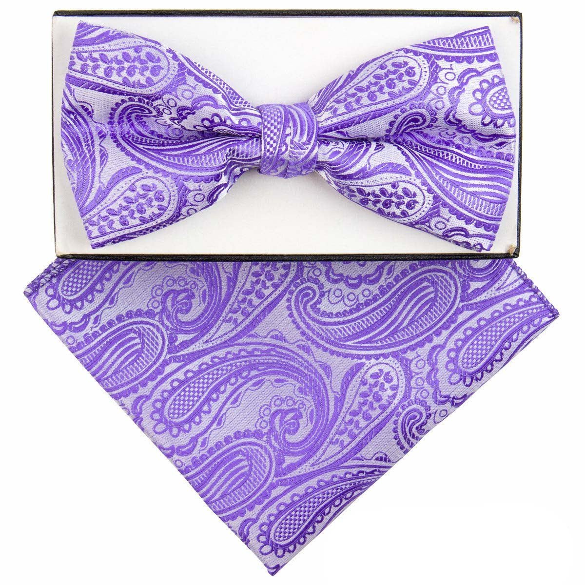 Vittorio Farina Paisley Designer Bow Tie &amp; Pocket Square - BH-5020 - Classy Cufflinks