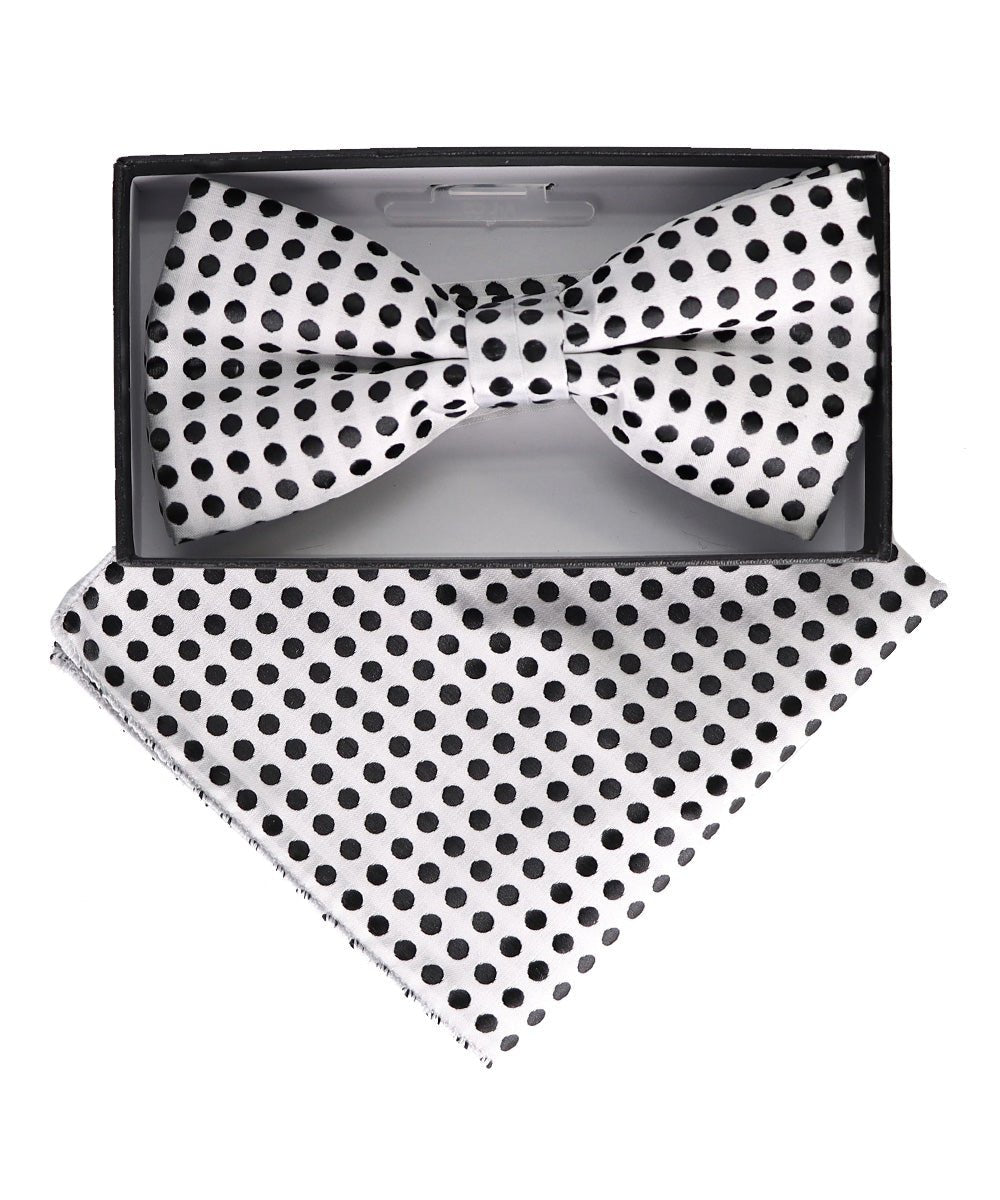 Vittorio Farina Geometric Designer Bow Tie & Pocket Square - BH - D - 23070 - Classy Cufflinks