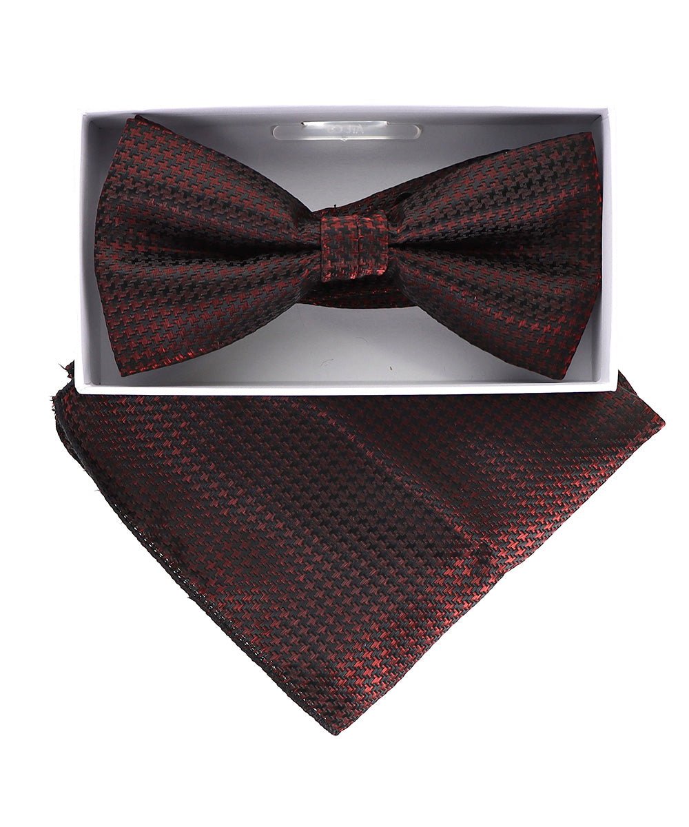 Vittorio Farina Metallic Designer Bow Tie & Pocket Square - bhm - 063 - Classy Cufflinks