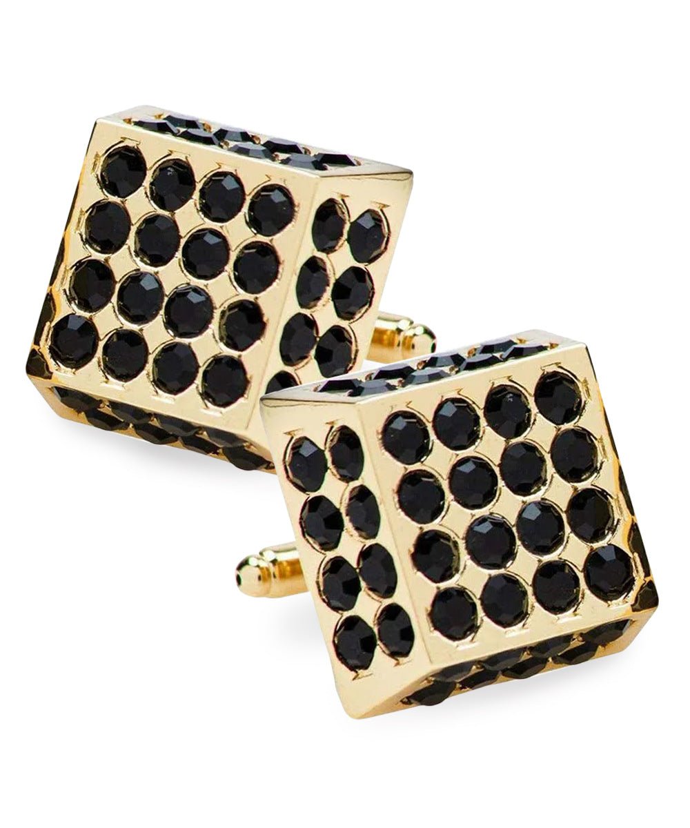 Vittorio Vico Men's Large Square Studded Colored Crystal Cufflinks: CL76XX Series - CL - 7600 - Classy Cufflinks