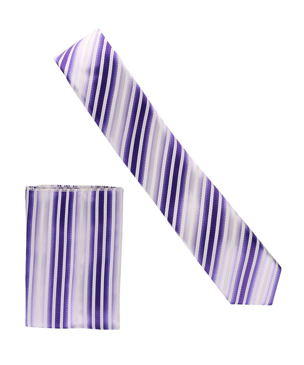 Vittorio Farina Skinny Designer Satin Necktie & Pocket Square - NH - SD - 0033 - Classy Cufflinks