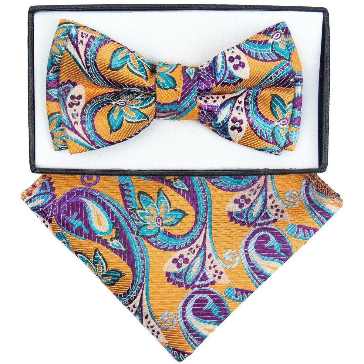 Vittorio Farina Boy&#39;s Designer Floral Print Print Bow Tie &amp; Pocket Square by Classy Cufflinks - KBH-1003 - Classy Cufflinks