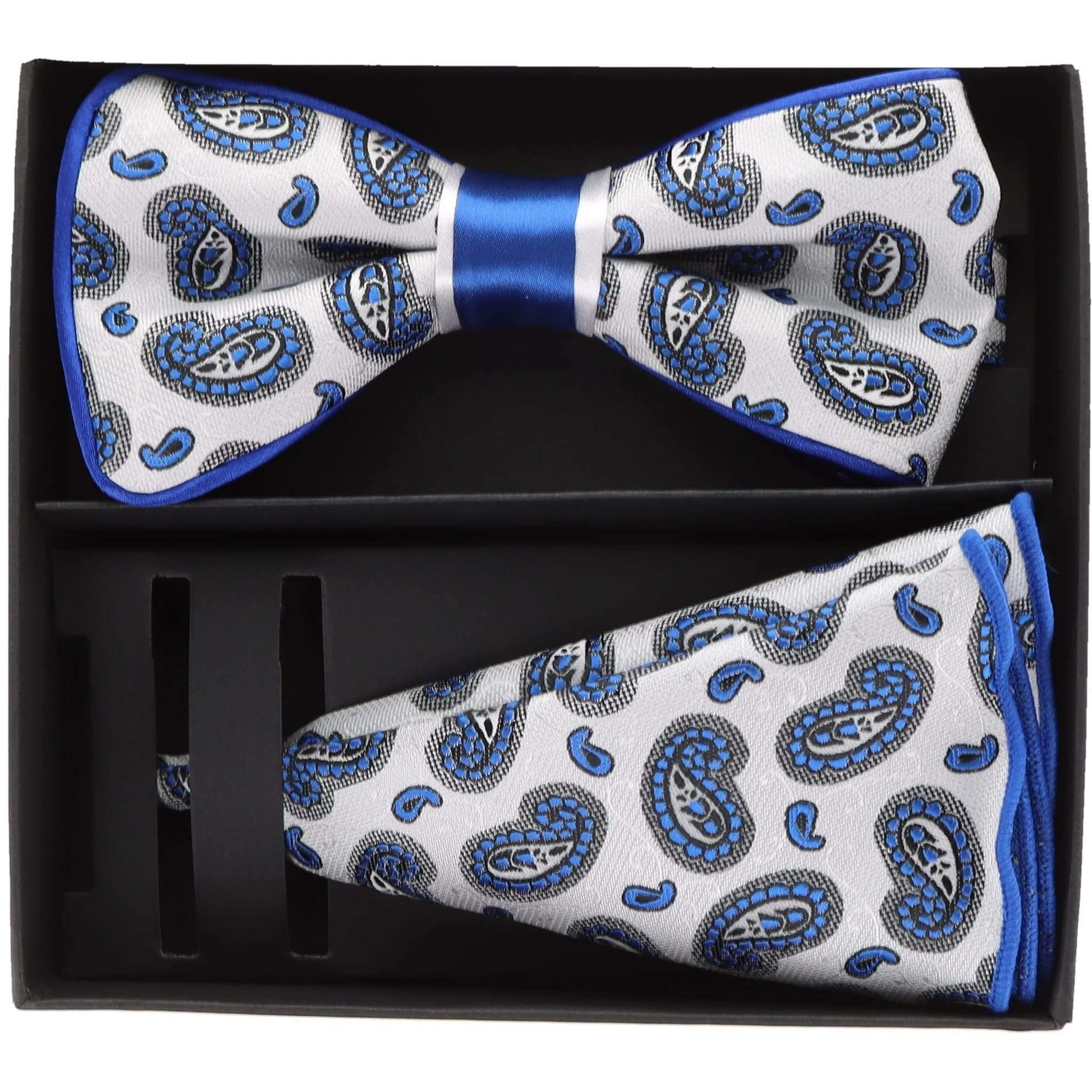 Vittorio Farina LIMITED EDITION Piping Bow Tie & Round Pocket Square by Classy Cufflinks