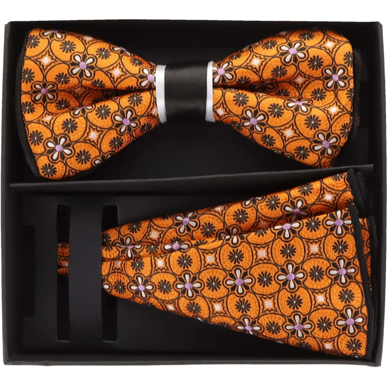 Vittorio Farina LIMITED EDITION Piping Bow Tie & Round Pocket Square by Classy Cufflinks